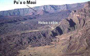 View of Holua lava flow, Haleakala Crater, East Maui volcano, Maui
